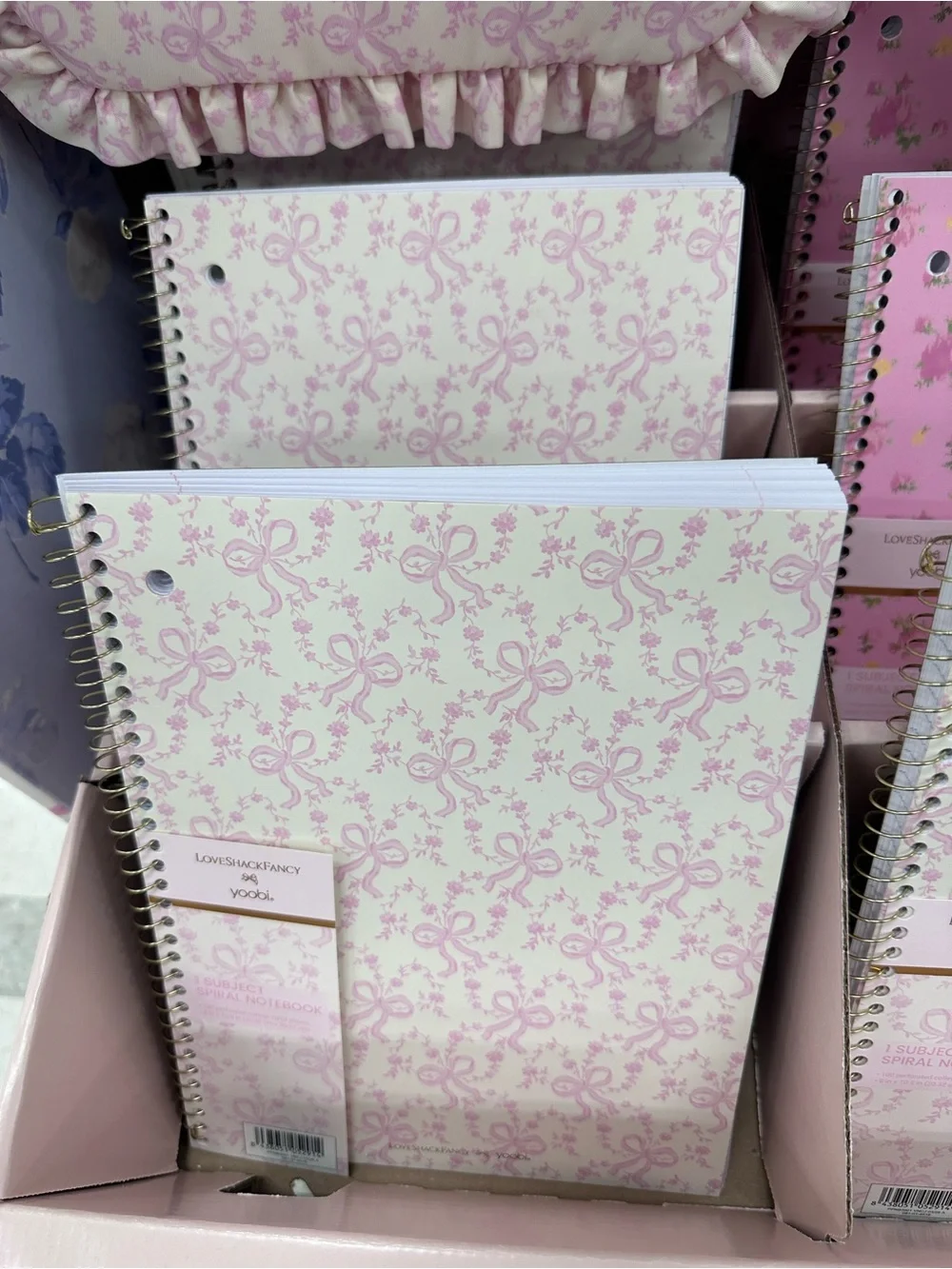 Love Shack Fancy x Yoobi Pink Bow Floral Spiral Notebooks - 1 subject